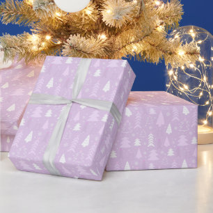 Cadeau Joli Violet arbres de Noël Papier d'emballage de N