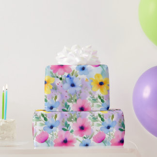 Cadeau Jolie fleurs roses Papier à envelopper