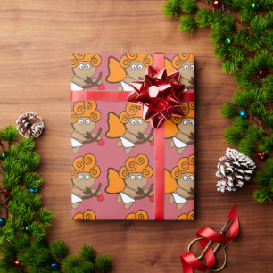 CADEAU JOUR DE VALENTINE FUNNY CUPID WRAPPING PAPIER