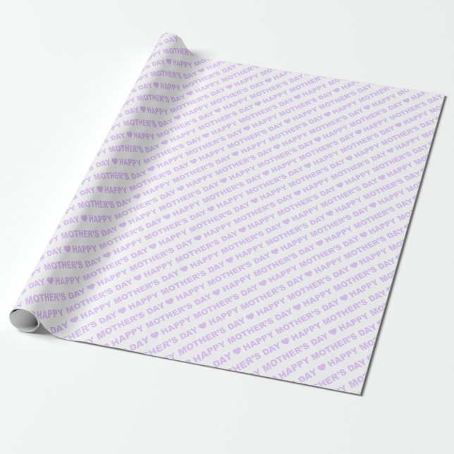 Cadeau Joyeuse Fête des Mères Lilas sur Papier d'Emballag (Déroulé)