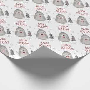 Cadeau Joyeuses fêtes papier d'enveloppement de Noël