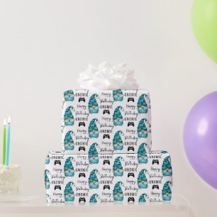 Cadeau Joyeux Anniversaire Gnomie Gamer Envelopper Papier