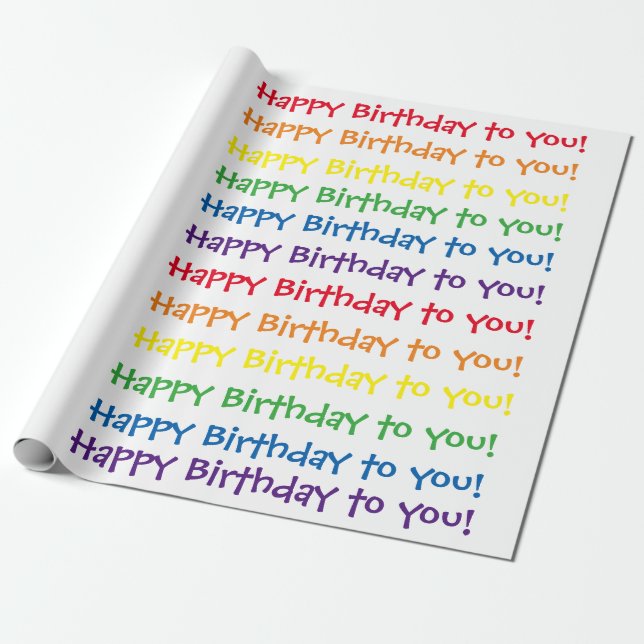 Cadeau Joyeux anniversaire papier d'emballage - (Déroulé)