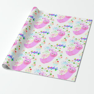 Cadeau Joyeux Anniversaire Papier Pink Worm Cupcakes