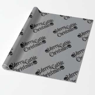 Cadeau Joyeux crâne de Noël gothique Papier d'enveloppeme