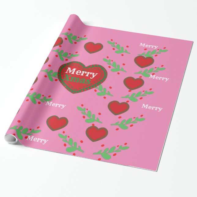 Cadeau Joyeux Feuille Xmas Et Papier D'Enveloppement D'Am (Déroulé)