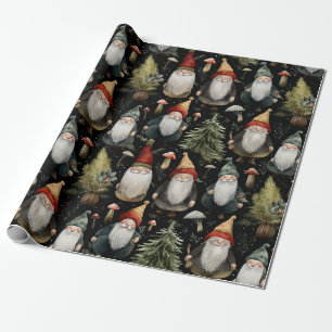 Cadeau Joyeux Noël de bois Gnomes Enveloppement Papier