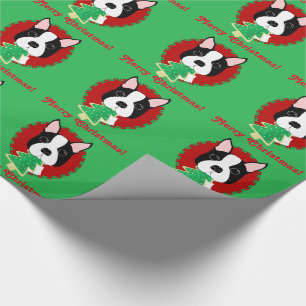 Cadeau Joyeux Noël ! Papier d'emballage de Boston Terrie