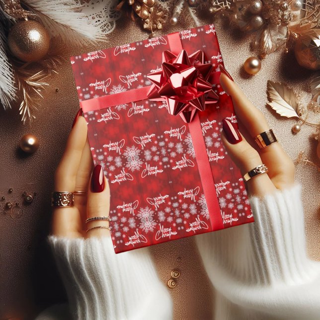 Cadeau JOYEUX Noël sans couture papier d'emballage rouge (Créateur téléchargé)