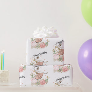 Cadeau Joyeux papier d'emballage Ballet d'anniversaire