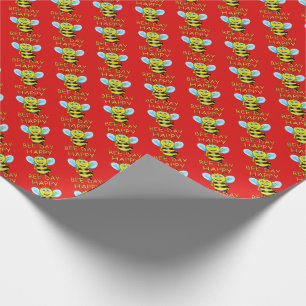 Cadeau Joyeux papier d'emballage de l'abeille