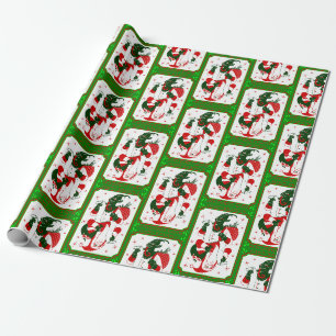 Cadeau joyeux papier d'emballage de Noël krampus père Noë
