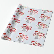 JOYEUX PAPIER D'EMBALLAGE DE NOËL WEIMARANER