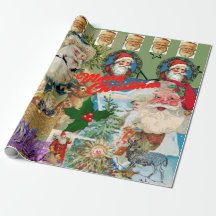 Joyeux papier d'emballage Père Noël de Noël