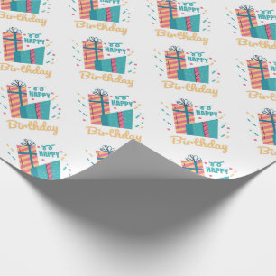 Cadeau Joyeux papier d'enveloppement d'anniversaire