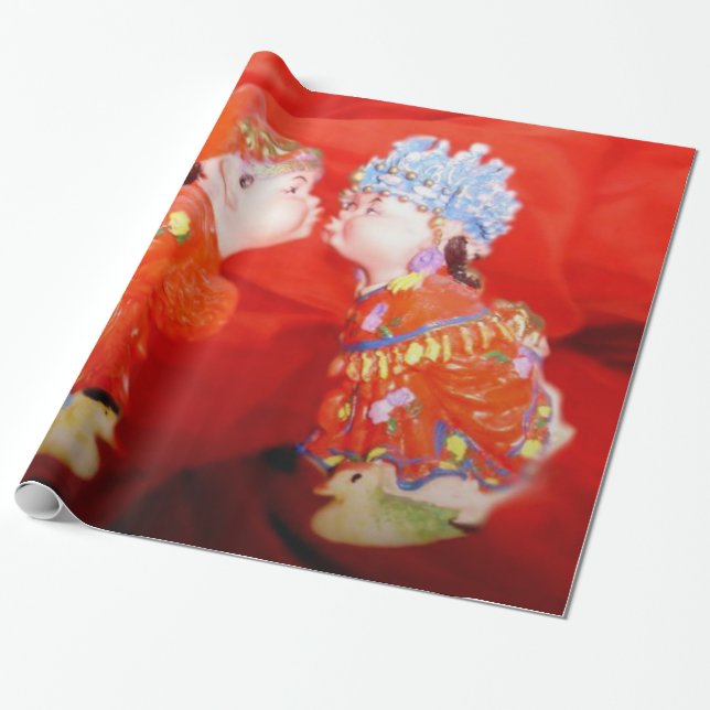 Cadeau Joyeux papier d'enveloppement de couple marié (Déroulé)