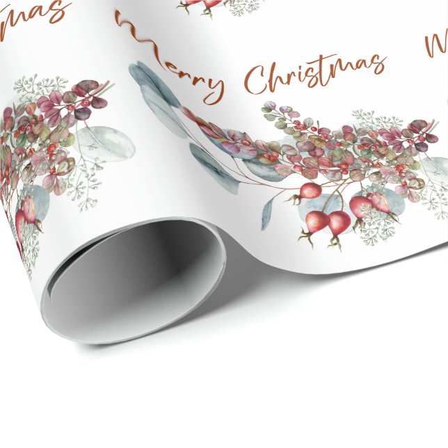 Cadeau Joyeux papier d'enveloppement de Noël (Coin rond)