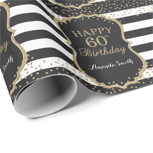 Cadeau Joyeux papier d'enveloppement de Parties scintilla (Coin rond)