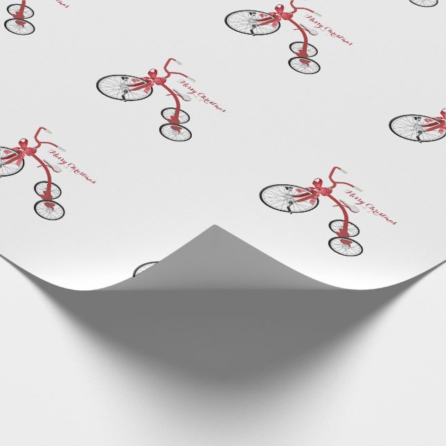 Cadeau Joyeux papier d'enveloppement de tricycle de Noël (Coin)