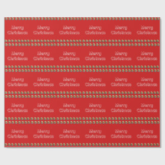Cadeau Joyeux papier d'enveloppement rouge Noël