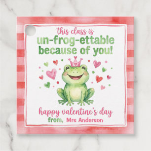 Cadeau Joyeux Saint-Valentin Grenouille Étiquettes de Fav