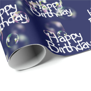 Cadeau Joyeux texte d'anniversaire et bulles papier d'env