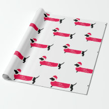 JOYEZ NOËL DACHSHUND WRAPPER PAPIER