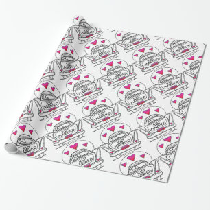 Cadeau Juste Marié Lune de miel papier d'enveloppement de