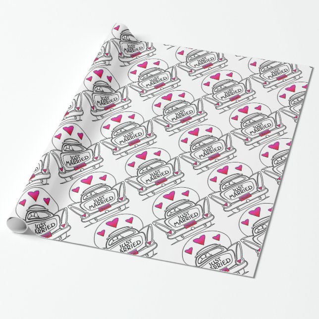 Cadeau Juste Marié Lune de miel papier d'enveloppement de (Déroulé)