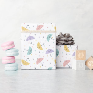 Cadeau Kawaii Pastel Parapluie Motif Enveloppement papier
