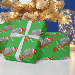 Cadeau Koala ours personnalisé Joyeux papier d'emballage