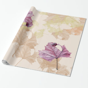 Cadeau la "chute laisse" le PAPIER D'EMBALLAGE d'automne