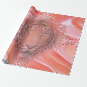Cadeau L'année du papier d'enveloppement de tigre