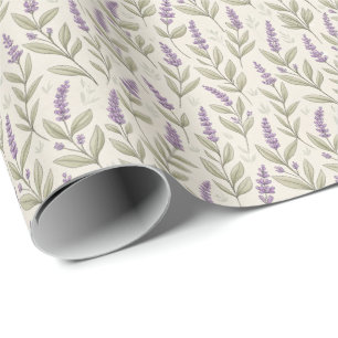 Cadeau Lavande Chic Imprimer Papier Enveloppé Rouleau