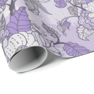 Cadeau Lavande élégante et papier d'emballage floral