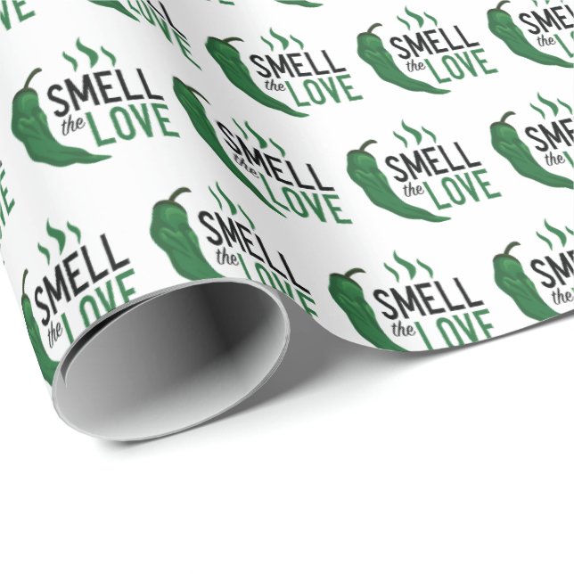 Cadeau Le Chili vert sent le papier d'enveloppement d'amo (Coin rond)