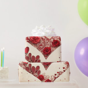 Cadeau Le coeur de la Saint Valentin Envelopper le papier