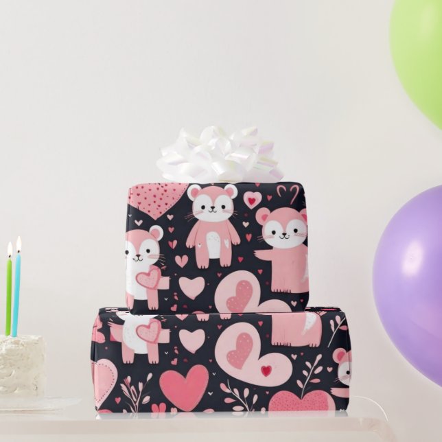 Cadeau Le coeur de la Saint Valentin Envelopper le papier (Cadeaux de fête)
