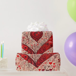 Cadeau Le coeur de la Saint Valentin Envelopper le papier
