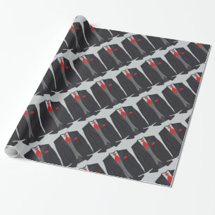 Cadeau Le costume noir des hommes et le papier