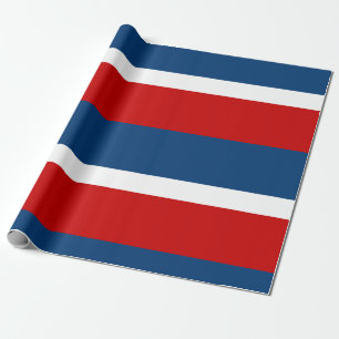 Cadeau Le papier d'emballage mat blanc et bleu rouge