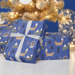 Cadeau Le papier d'enveloppement Motif Christmas Fox