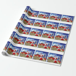 Cadeau Le père noël et son papier d'emballage de furets