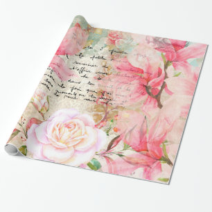 Cadeau Lettres d'amour romantique et papier peint de fleu