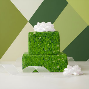 Cadeau L'herbe est du papier d'emballage plus vert