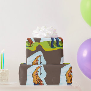 Cadeau L'Homme Et Son Papier À Envelopper Le Chien