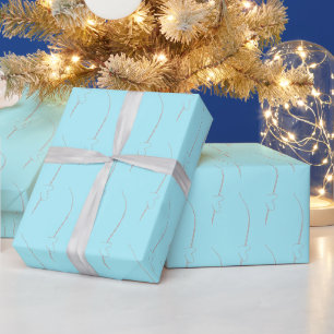 Cadeau Lien cardiaque sur papier d'enveloppement turquois
