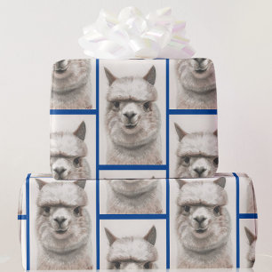 Cadeau Llama Aquarelle Papier à envelopper Alpaca Sourire