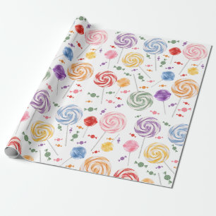 Cadeau Lollipop Bonbon Motif Papier d'enveloppement color