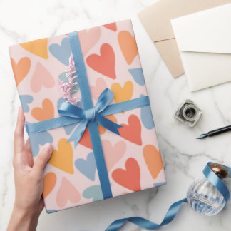 Cadeau Love Rainbow Hearts Papier Motif